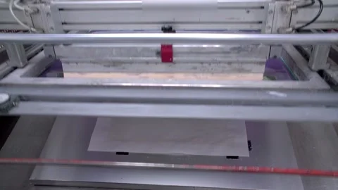 The process of producing wallpaper, printing on wallpaper, conveyor at the Stock Footage 165404794