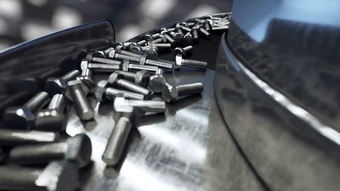 Process of production of bolts. Industrial concept. Factory equipment  库存影片 73824803