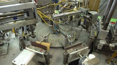 The process of the production of a brush for a brush close up 4k. Stock Footage 77824545