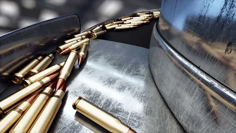 Process of production of bullets. Industrial concept. Factory equipment  Stock-Footage 73816073