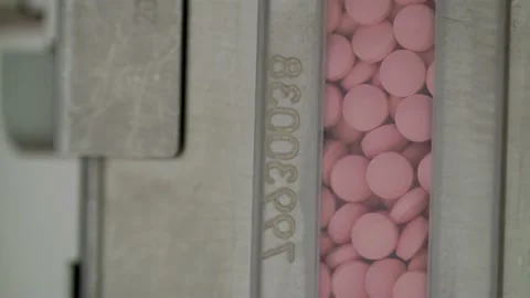 Process of production of pills Stock Footage 200583996