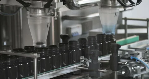 Process of production of pills, tablets. Industrial pharmaceutical concept Stock-Footage 93755071