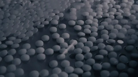 Process of production of pills, tablets. Industrial pharmaceutical concept Stock Footage 109548656