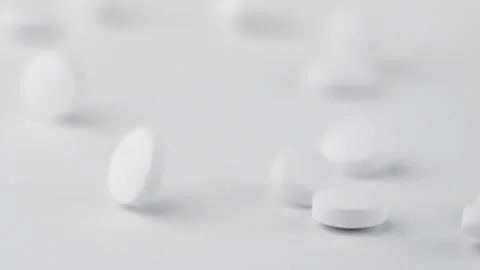 Process of production of pills, tablets. Industrial pharmaceutical concept. Video stock 250738318