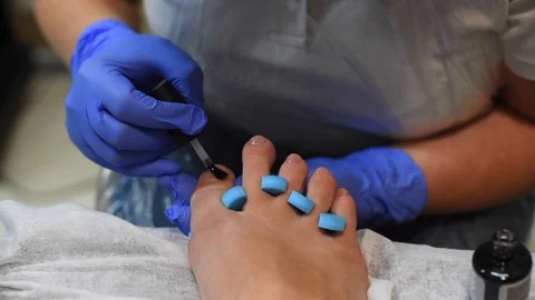 Process of professional pedicures at salon. concept of beauty and health. Stock Footage 112306734