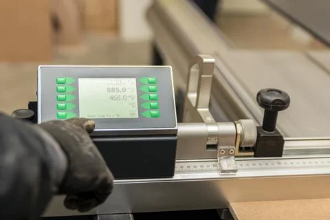 The process of programming a CNC machine. Entering data into a computer contr Foto stock