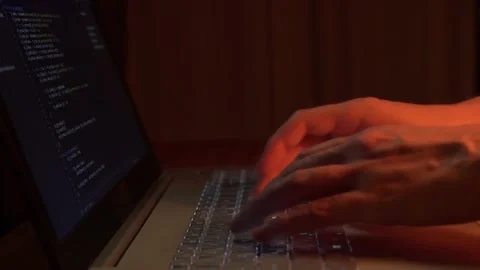 The Process Of Programming, Writing Program Code, Debugging . The Developer Prog Stock Footage 132634344