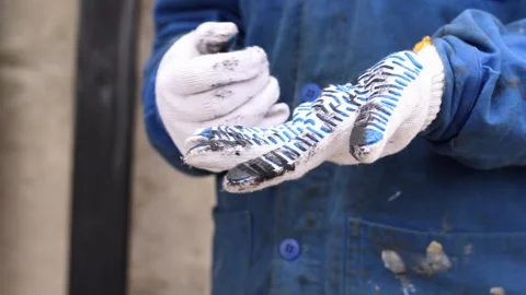 The process of putting on protective cotton gloves Stock-Footage 336004744