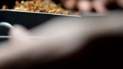The process of putting tobacco into cigarette cases with a semi-automatic Stock Footage 223882531