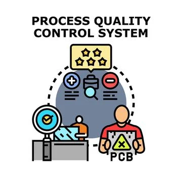 Process quality control system improving product assessment Stock Illustration