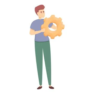 Process realization icon cartoon . Human development Illustrazione stock