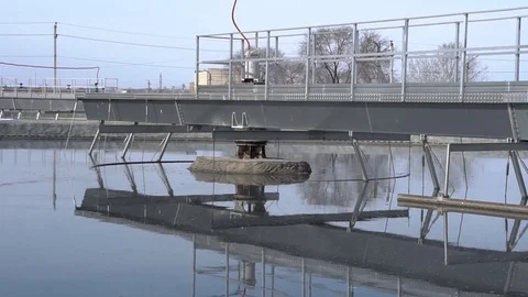 The process of recirculating sediment with a solid contact donkey in a water Stock Footage 129560664