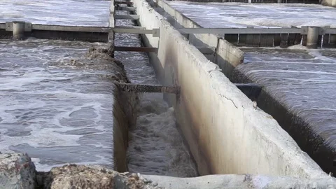 The process of recirculating sediment with a solid contact donkey in a water Stock Footage 129560717