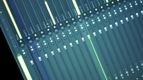 Process of Recording Editing Sounds Songs Monitor Screen. Stock-Footage 247359699