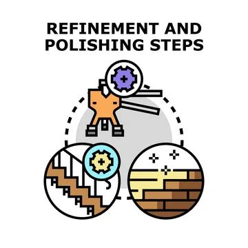 Process of refinement and polishing steps Stock Illustration