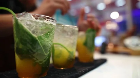 Process of refreshments preparation Stock Footage 87834589