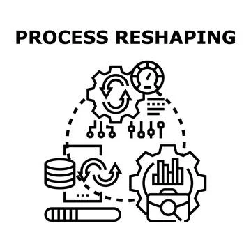 Process reshaping concept analyzing new business workflow development Stock Illustration