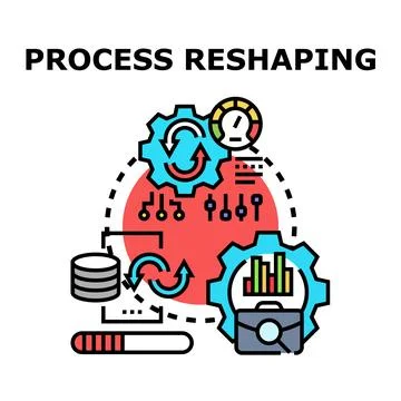 Process reshaping concept analyzing new business workflow development Stock Illustration