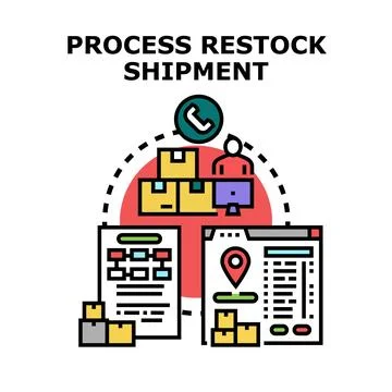 Process restock shipment logistics supply chain management Stockillustratie