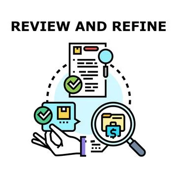 Process review and refine vector concept illustration Stock Illustration
