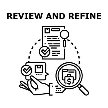 Process review and refine vector concept illustration Stock Illustration