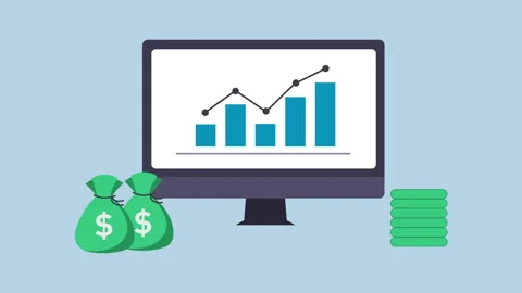 Process of rising charts that make money 2d animation with alpha matte Stock Footage 335800644