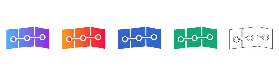 Process Roadmap Timeline Icons Illustrazione stock