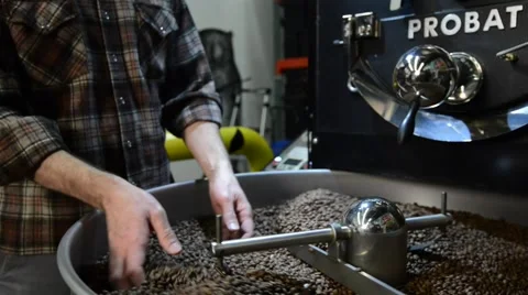 Process of Roasting Coffee Beans Stock Footage 68151892