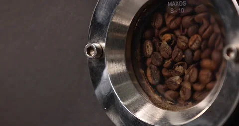 The process of roasting coffee in the production. Modern equipment. Stock Footage 238457145
