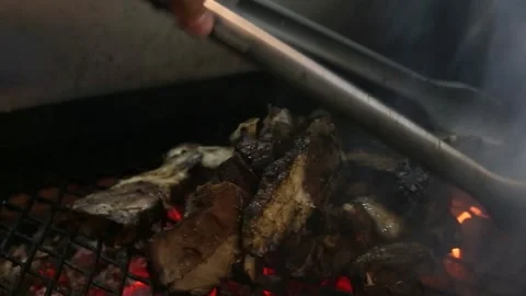 The process of roasting lamb Stock Footage 267681566