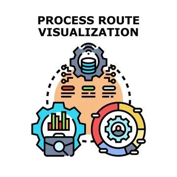 Process route visualization for business analytics and data management Stock Illustration