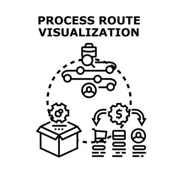 Process route visualization illustrating business workflow strategy 库存插图