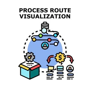 Process route visualization illustrating business workflow strategy Stock Illustration
