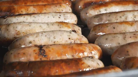 The process of sausages being grilled. Stock Footage 111970966