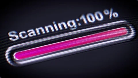 Process of Scanning in A black Screen. Video stock 74099676