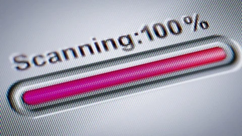 Process of Scanning on the screen. Video stock 72575689
