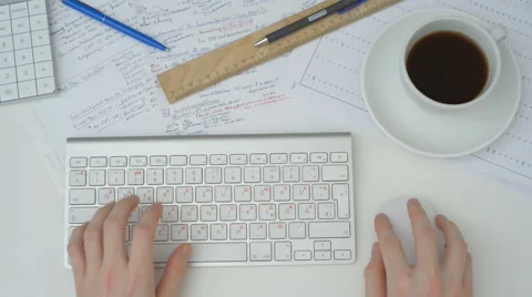 The process of scientific work or research paper .Statistical data Vídeos de archivo 62411865