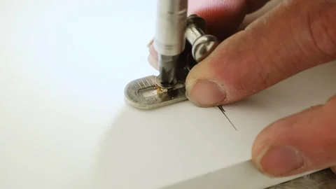 Process of screws installation into hinge using a screwdriver Stock Footage 316186902
