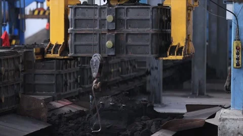 The Process of Separating Sand from Castings foundry. Stock Footage 312801762