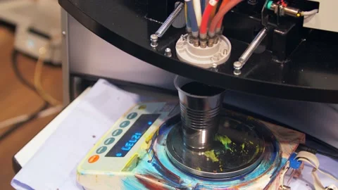 Process of setting and calibrating COROB D180 color machine. Russia Stock Footage 168941728