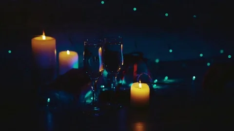 Process of setting fire a sparkler over Christmas decor background Stock Footage 69822016