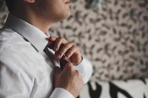 Process of setting of a tie 2483. Stock Photos