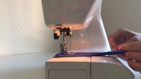 The Process Of Sewing. electric sewing machine Stock Footage 108748765