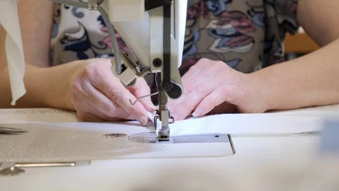 The process of sewing from fabric in the atl Stock Footage 127460349