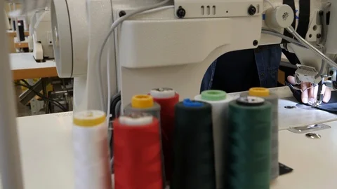 The process of sewing from fabric in the atl Stock Footage 127461687