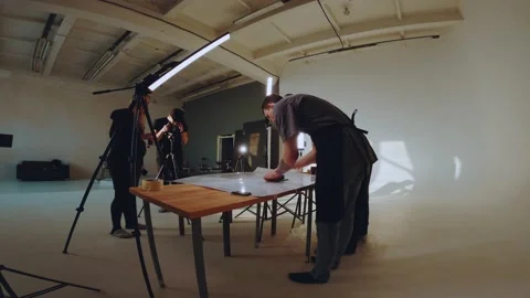 The process of shooting food Stock Footage 233887451