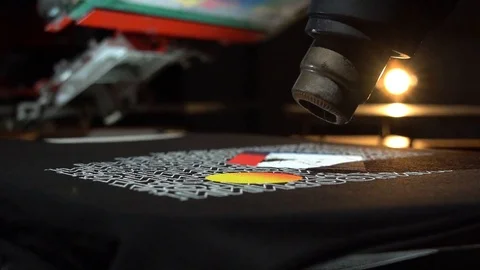 The process of silk screen printing Stock Footage 104543102