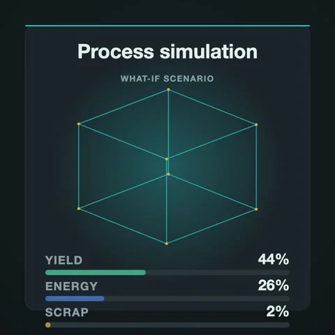 Process Simulation digital twin animation, Industry 4.0, square 1:1 Stock Footage 346245621