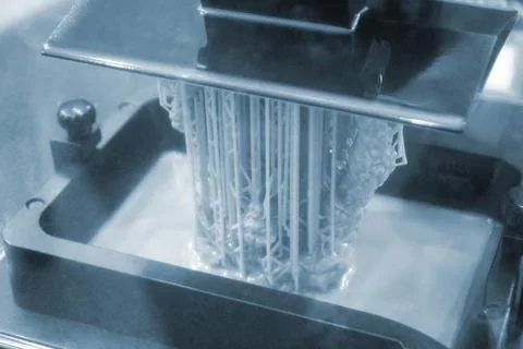 Process SLA 3D printing Process printing 3D printer by SLA printing technology Stock Photos