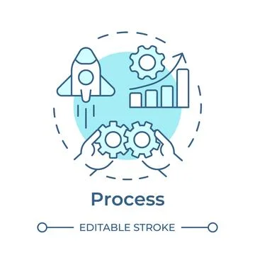 Process soft blue concept icon Stock-Illustration